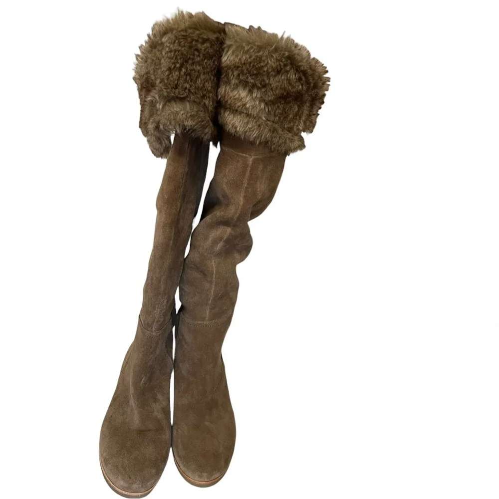 Sam Edelman | S-Orlando Knee High Faux Fur Suede Leather‎ Boots 7